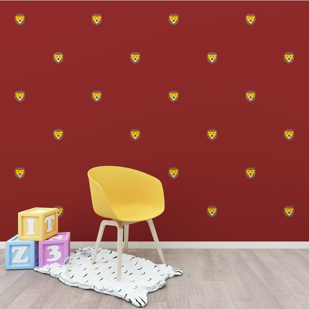 Lion Wallpaper - Pattern Red and Gold