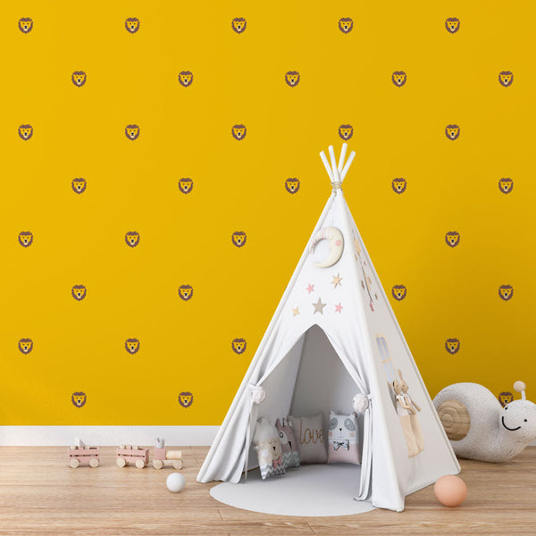 Lion Wallpaper - Backdrop Yellow Chaleureux
