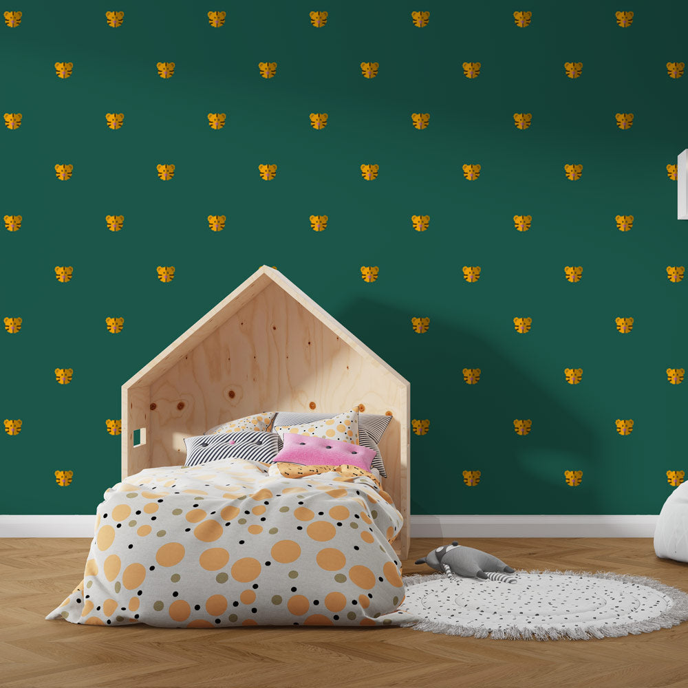 Tiger Wallpaper - Design Graphic on Green