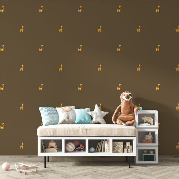 Giraffe Wallpaper - Design Minimalist Brown and Orange