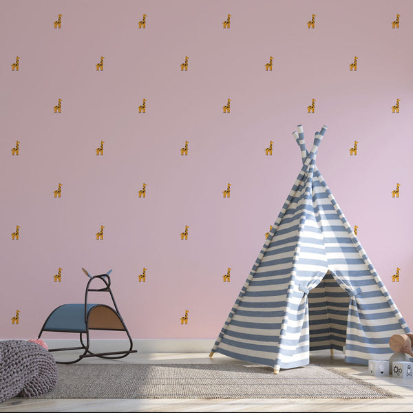 Giraffes Wallpaper - Design Playful on Pink