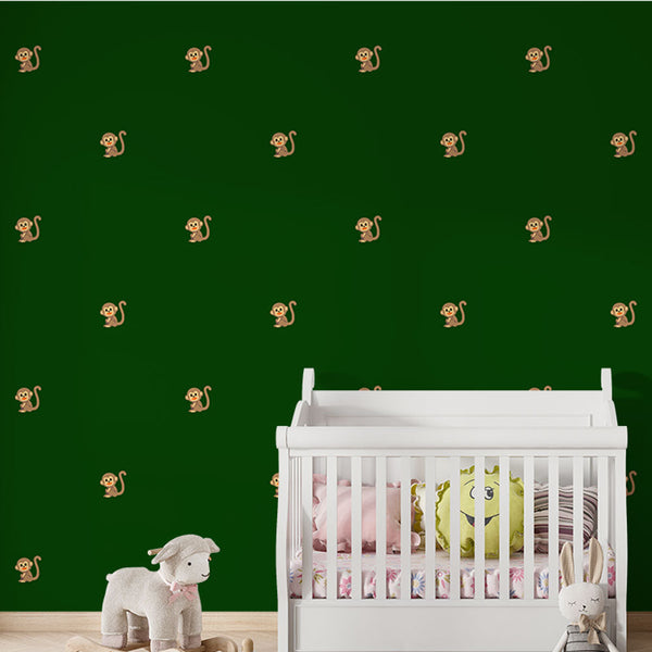 Monkey Wallpaper - Design Playful on Green