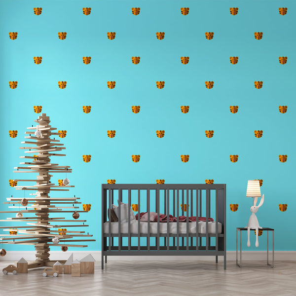 Tiger Wallpaper - Motifs Amusants on Blue
