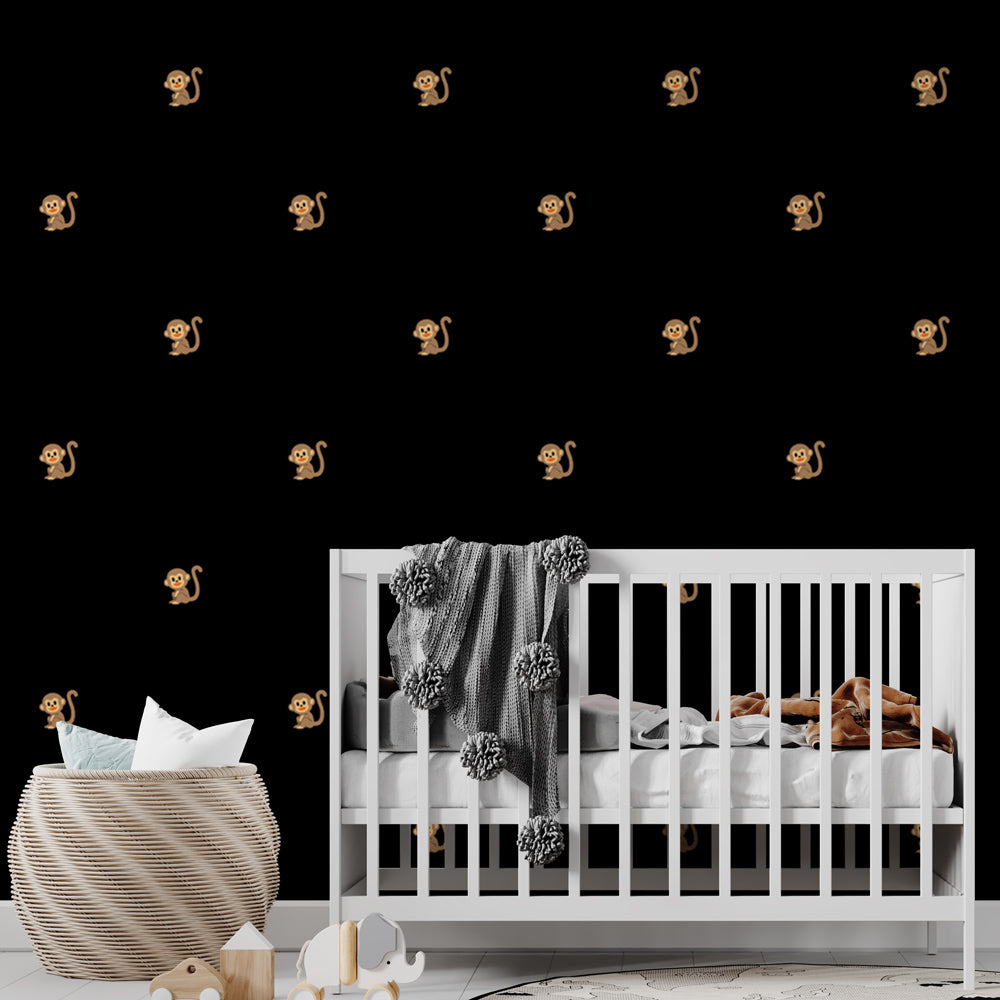 Monkey Wallpaper - Design Playful on Black