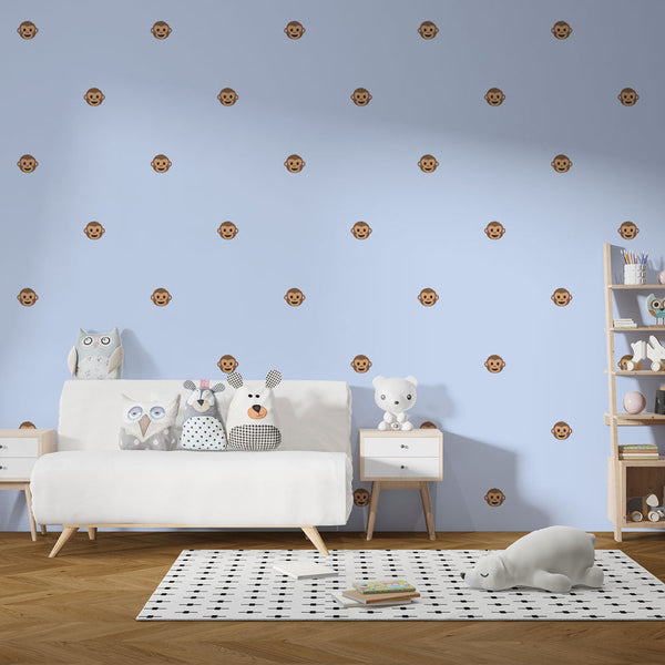 Monkey Wallpaper - Backdrop Blue Playful