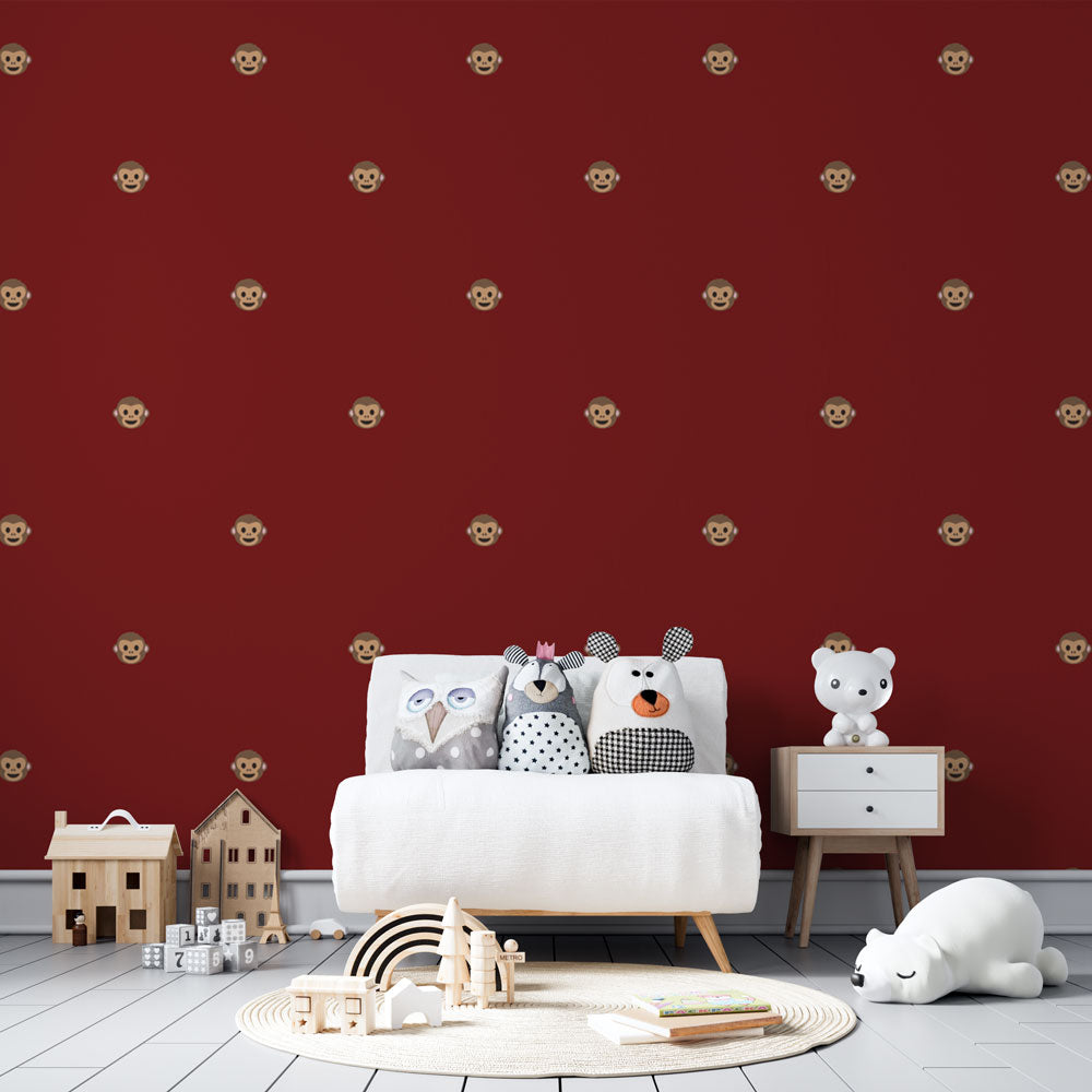 Monkey Wallpaper - Design Joyful on Red