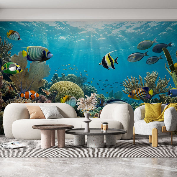 Ocean Wallpaper | Tropical Fish and Coral Wall Mural