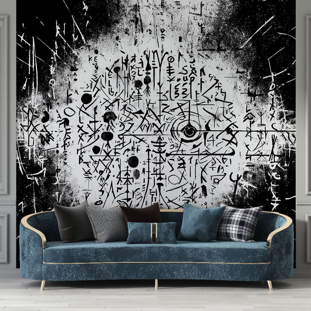 Black and White Wallpaper | Abstract Graphic Wall Mural