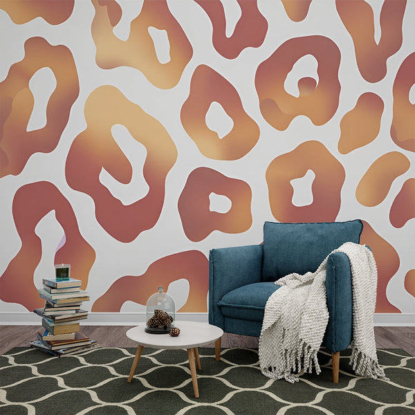 Leopard Wallpaper | Modern Orange and Brown Design