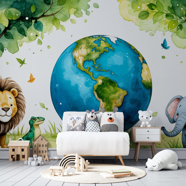 Animal Wallpaper | Magical Colorful Illustration Mural