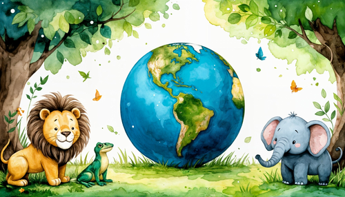 Animal Wallpaper | Magical Colorful Illustration Mural