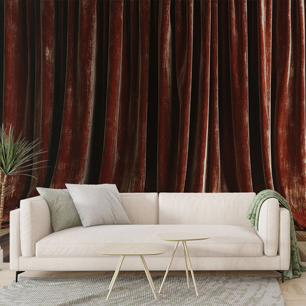 Red Velvet Wallpaper | Luxurious Theatrical Wall Mural