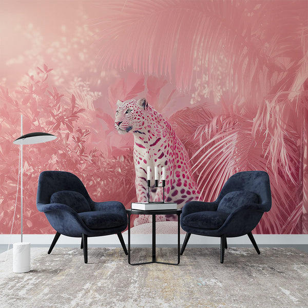 Pink Leopard Wallpaper | Wild and Elegant Art Deco Decor