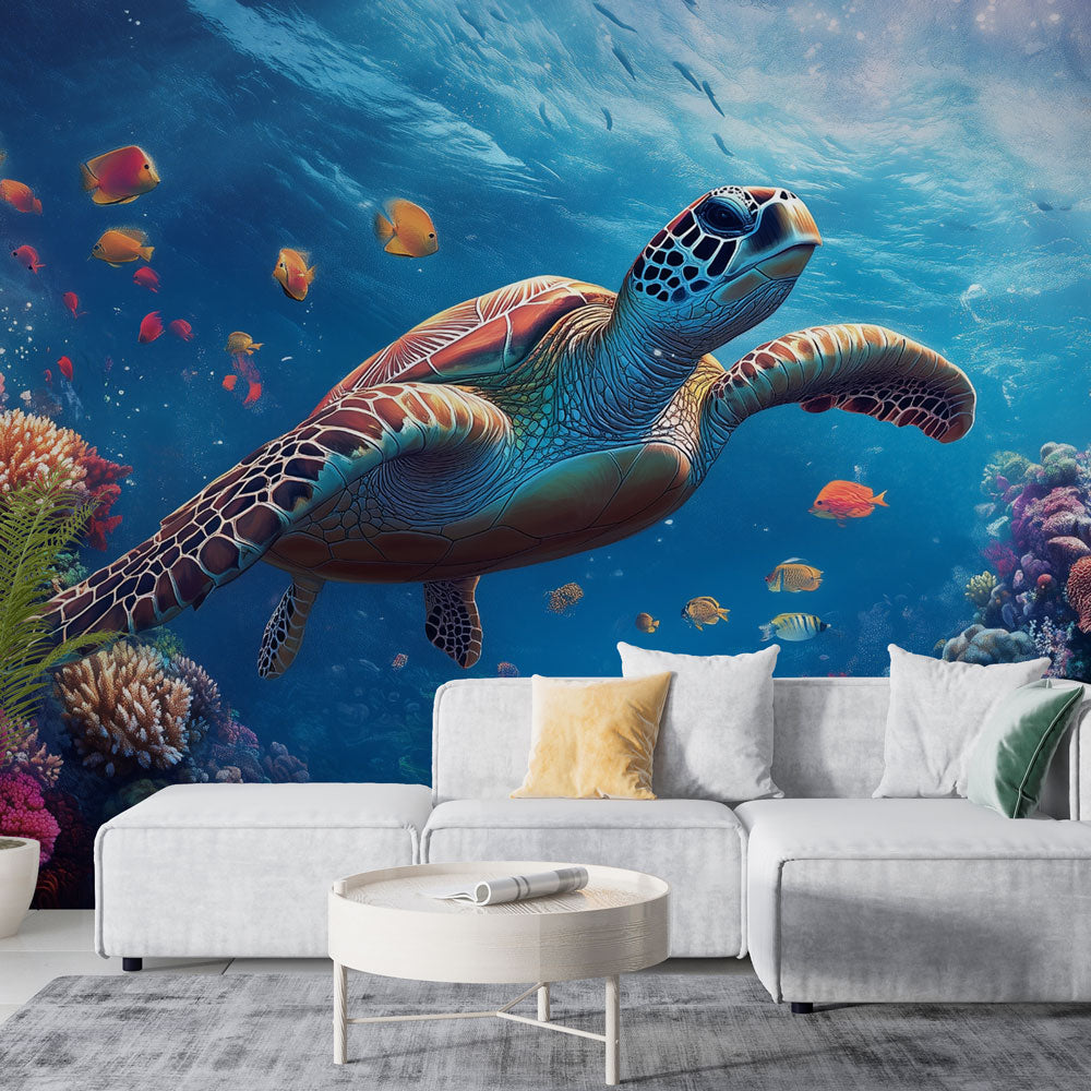 Sea Turtle Wallpaper | Underwater Escape Wall Mural