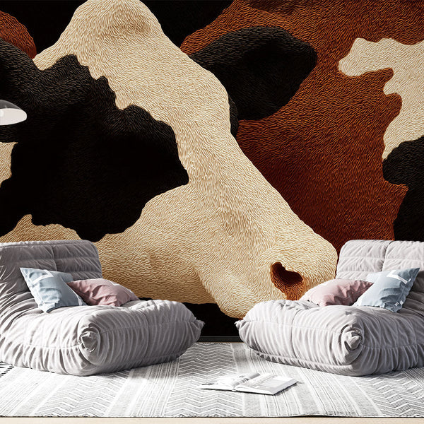 Cow Print Wallpaper | Bold Animal Pattern Wall Mural