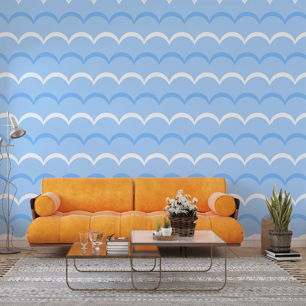 Blue ripple wallpaper | Soothing maritime design