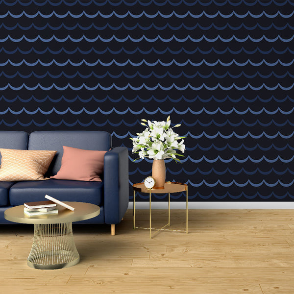 Marine wave wallpaper | Rippling midnight blue