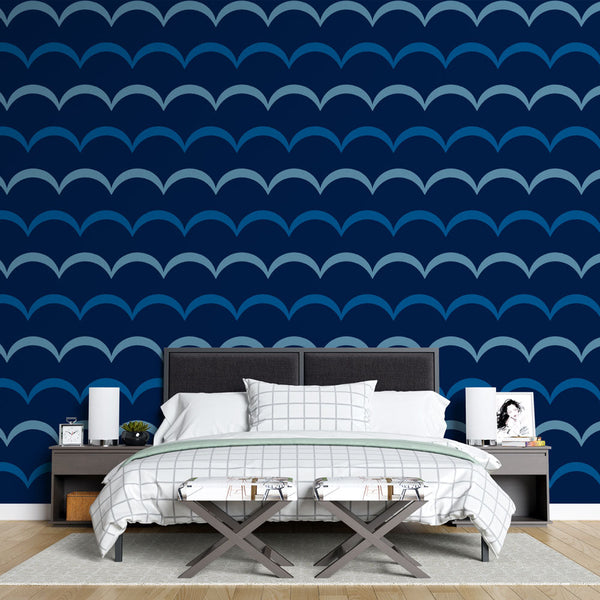Wave pattern wallpaper | Elegant marine design