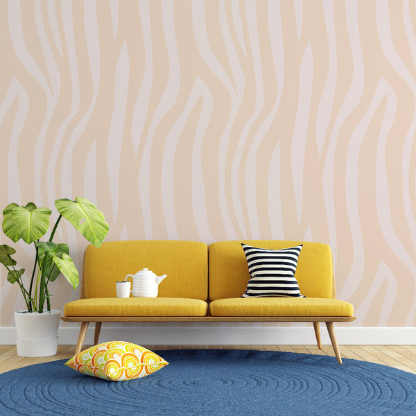 Zebra Wallpaper | Beige and Cream Pattern Wall Mural